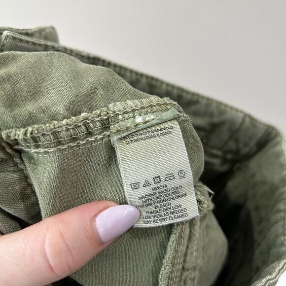 Free People Womens Skirt 0 Army Green Twill Cargo Utility Y2K Grunge Mini Basic - Picture 12 of 14